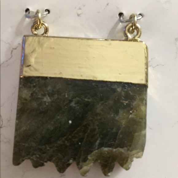 New Brown Sideways Natural Stone Pendant Connector - Picture 3 of 11